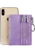 Genuine Leather Purse for Women with Keyring