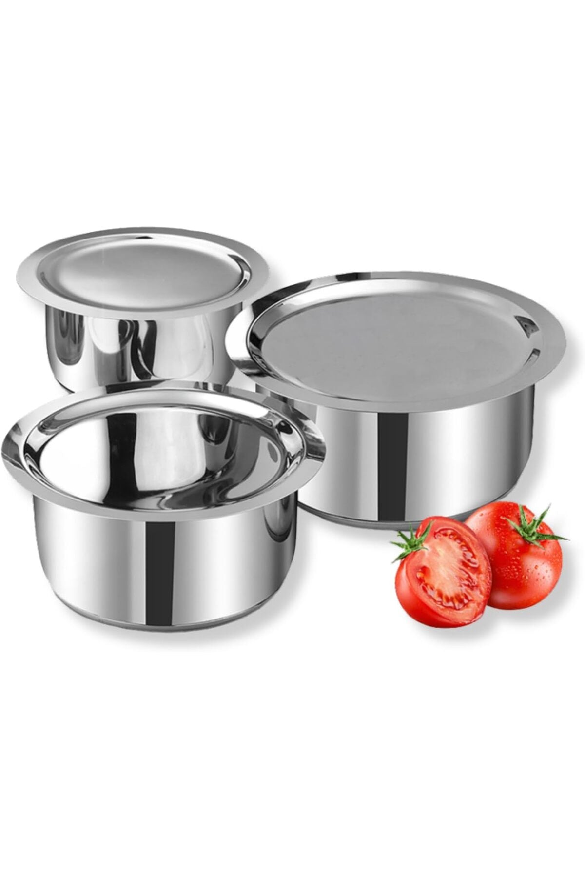 3pc Tope Set 1.4 L, 1.8 L & 2.2 L with lid (Induction Friendly)