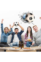 3D Football Wall Sticker Set, 30 * 60cm 2 Sheets Soccer Decals for Boys Room, PVC Self-Adhesive Soccer Wallpaper, Sport Posters Wall Art Decor for Kids Bedroom Home Party Birthday Decoration
