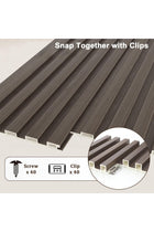 Wood Wall Slat Panel, 3D Fluted Wall Paneling for Interior 100x15x1.7cm, WPC Decorative Wall Stickers Noise Reduction, Wood Grain Textured Slats Wallpaper with Buckles for Ceiling Decor