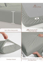 Pure Combed Cotton Bed Sheet Set Queen Size Silver, 400 Thread Count Cozy Luxury 100% Long Staple Cotton