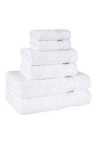 Safi Plus Towel Set Luxury Hotel Quality 500 GSM Genuine Combed Cotton, Super Soft & Absorbent Family Bath Towels 6 Piece Set - 2 Bath Towels, 2 Hand Towels, 2 Washcloths - Bright White
