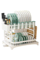 Dish Drying Rack With Drainer, 2 Tier Rustproof Stand for Kitchen Countertop,Cutting Board Holder,
