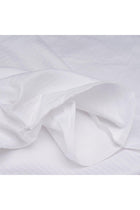 250 Thread Count Luxury Duvet Cover Set Percale with Stripes - Optical White, 240X200 cm, 2 Pillow Covers