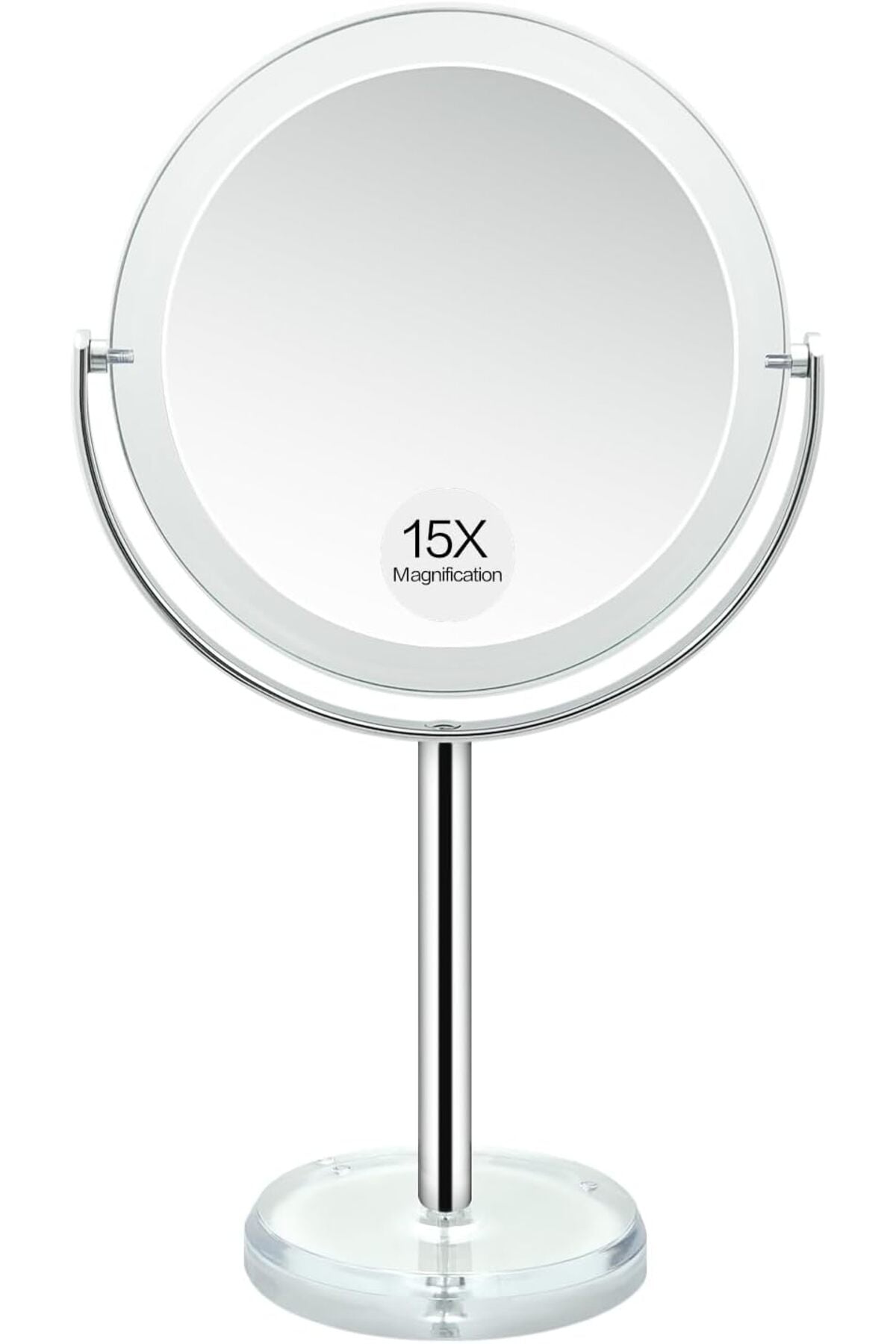 1X / 15X Magnifying Makeup Mirror with Stand - 7 Inch Tabletop Vanity Mirror for Bathroom or Bedroom with 360° Rotation.