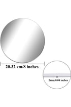 Acrylic Round Mirrors Non Glass Round Mirror Plate Self Adhesive Mirror Stickers for Home Wall Decor or Wedding Table Centerpiece, Silver, 8 Inches, (Thickness 2 mm), 6 Pack, AN2218