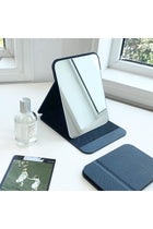 Folding Tabletop Mirror with PU Leather, 25.5 * 18CM Portable Travel Mirror, Folding Mirror with Stand, Desktop Vanity Mirror for Office Desk, Travel, Camping