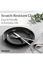 – 6 x Plate/Dinner Plate Set Stoneware Ceramic Tableware Set - Le Papillon Collection (Black, 26 cm)