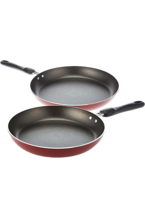 Frypan Set Of 2 Pieces-24 Cm And 28Cm|Aluminium|Non-Stick- Red Red 24/28cm