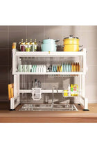 Dish Rack Organizer Stainless Steel with Doors Over Sink Dish Drying Rack Storage Rack Kitchen Dish Drainer Nonslip Kitchen Multipurpose Rack Dust-Proof