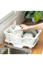 Dish Drying Rack with Drainboard - Expandable, Space Saving - Polypropylene - Dish Rack for Kitchen Counter - Dish Drainers with Spout - Kitchen Sink Organizer
