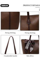 Women's Shoulder Tote Bag Faux Leather Handbag for Women Large Capacity Messenger Fashionable Travel Shoulder Bag for Ladies Girls College Students