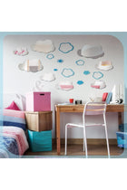 3D Moon Cloud Mirror Wall Decor – Acrylic Mirror Wall Stickers with Stars, Clouds & Moon for Baby, Kids, Nursery, Living Room, Bedroom Wall Decor – Self-Adhesive Decorative Wall Decals