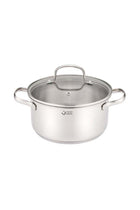 9 Piece Triply Stainless Steel Cookware Set, set includes 1x14cm Open Saucepan, 1x16cm Casserole with lid, 1x20cm Low Casserole with lid, 1x20cm Casserole with lid, 1x24cm Casserole with lid