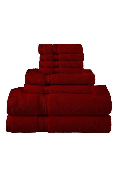 Bliss Casa 8-Piece Towel Set, 100% Combed Cotton 550 GSM, Quick Dry, Highly Absorbent, Soft Hotel Towels for Bath And Spa, Burgundy