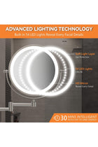 8'' Wall Mounted Lighted Makeup Mirror, 1X/20X, Nickel