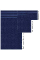 Safi Plus 6-Piece Towel Set 100% Turkish Genuine Cotton Super Soft & Absorbent Luxury Hotel Quality 600 GSM Cotton Bathroom Towels, 2 Bath Towels, 2 Hand Towels, 2 Washcloths, Navy Blue