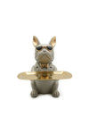Beram Bulldog Butler Statue with Tray Modern Resin Bulldog Figurine with Sunglasses Decorative Storage Holder for Keys Coins Jewelry Home Décor Stylish Desk and Entryway Organizer