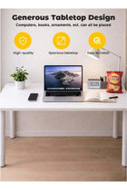 120x58x75cm Multifunctional Large Desk for Living Room, Bedroom, Study - White Rectangular Desk for Dining, Makeup and Working, Simple Fashion Dining Table & Office Computer Desk