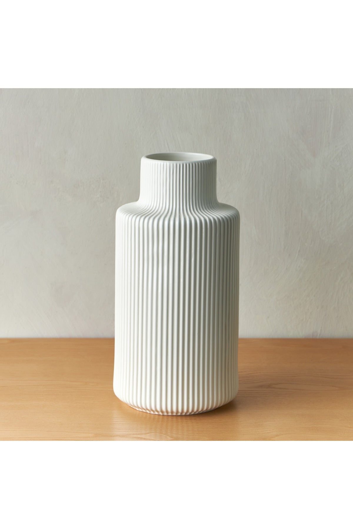 Ribbed Ceramic Vase - 33 cm