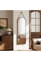 VooBang 40 x 120 cm oval wall mirror, bathroom mirror, decorative mirror suitable for bathrooms, living rooms and hallways, Gold