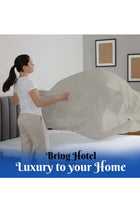 King Bed Sheet Set Beige – 4 Piece Bedding Set, 270 × 260 cm, Soft Brushed Microfiber