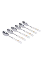 6-Piece Dinner Spoon Set White/Yellow