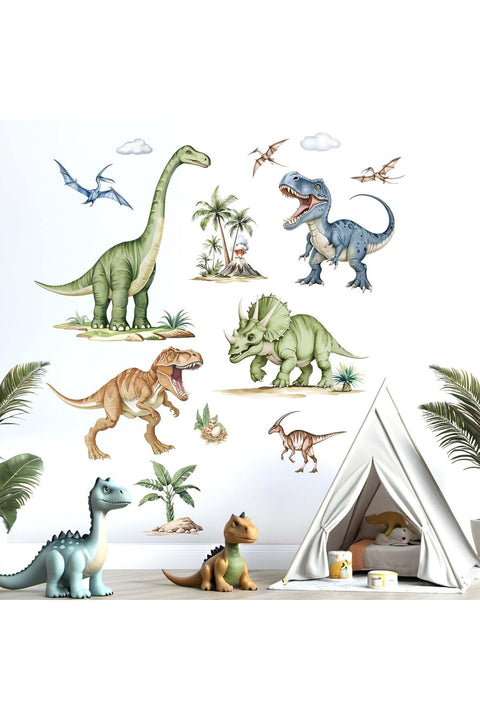 Dinosaur Wall Stickers for Kids Boys: Peel and Stick Dino Wall Decals - Wall Decor Art Kids Supplies Ages 1-12 Year