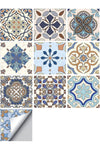 Self-Adhesive Wall Tile Decals, Turkey Style Tile Decoration Stickers for Walls, 10 Pcs Removable Wall Stickers Environmentally, Waterproof Decals for Bathroom Kitchen Adhesive Decor 5.9x5.9Inch