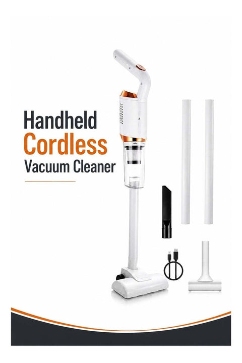 Portable Handheld Cordless Vacuum Cleaner – 2-in-1 USB Rechargeable Stick Vacuum (White)