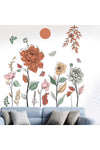 Boho Flower Wall Stickers for Bedroom: Peel and Stick Wildflower Floral Butterflies Wall Decals - Sofa TV Background Home Art Wall Decor