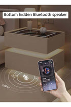 Modern Bedside Nightstand Table with LED Mirror, Sensor Light, Wireless Charging and BT Speaker 40CM