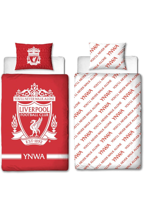Liverpool FC Character World Official Single Duvet Cover Set, Tone Design | Red Reversible Football Bedding