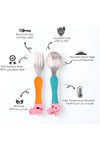 Peppa Pig Kids Cutlery Set 4 Pcs Stainless Steel Spoons and Forks – BPA Free Children Tableware Set for School Lunch Box, Travel & Home Use - Kids Flatware Gift for Girls & Boys