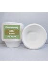 EcoHousing 32-Oz, 50-Piece Heavy-Duty Large Disposable Bowls, Bagasse Fibers, Eco-Friendly, Biodegradable