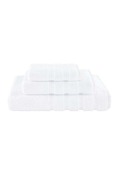 Safi Plus Towel Set 3 Piece Luxury Hotel Quality 600 GSM 100% Genuine Combed Cotton, Super Soft & Absorbent Family Bath Towels - 1 Bath Towel, 1 Hand Towel, 1 Washcloth - Bright White
