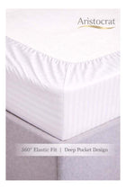 3-Piece Striped Microfiber Fitted Sheet Set Super King 200x200cm – Soft Elastic Deep Pocket 17cm Bedsheet