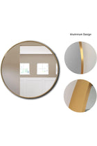 Round shaped Wall Mirror 100cm x 100cm With Aluminum Frame, Modern Room Decor For Entryways, Washrooms, Living Rooms And More, Golden