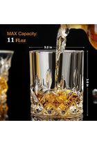 Crystal Whiskey Glasses Set of 8, 11Oz Old Fashioned Glasses, Double Old Fashion Beverage Glass, Clear Glass Cocktail Glasses for Men