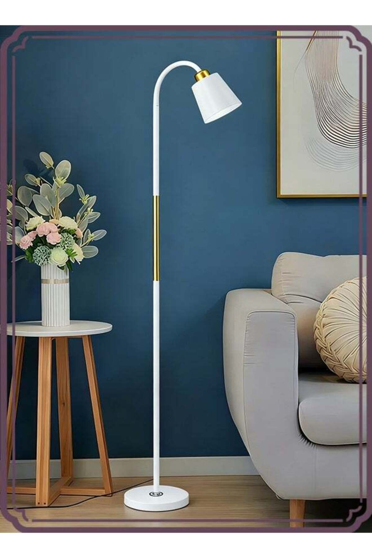 Modern pleated aesthetic floor lamp, living room pole lighting, 3 colors brightness work lamp