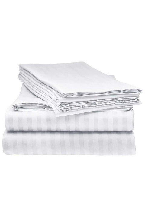 400TC 80% Cotton 20% Polyester Single Bed Sheet Set with Duvet Cover, Fitted Sheet & 2 Pillow Covers