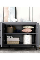 Storage Cabinet, Free Standing TV Cabinet with Drawer, Home Sideboard Cabinet, Entryway Console Cabinet Accent Table for Bedroom Hallway Dining Room, 140*40*75cm (DSG044, Grey)