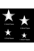32 Pcs Star Mirror Wall Stickers 3D Acrylic Star Mirror Wall Decal Removable Stars Sticker for DIY Home Living Room Bedroom Wall Decor (Silver)