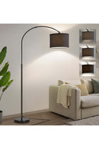 Dimmable Floor Lamp, Nordic Style Lamp with Dimmer, Black Standing Adjustable Hanging Shade, Over Couch Reading Light, Modern Pole for Living Room Bedroom 30x34x184 cm