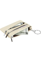 Genuine Leather Purse for Women with Keyring