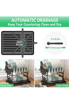 Kitchen Dish Dish Storage Rack with Draining Board, Knives and Forks