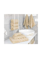 Safi Plus Towel Set 3-Piece Luxury Hotel Quality 600 GSM 100% Genuine Combed Cotton, Super Soft & Absorbent Family Bath Towels - 1 Bath Towel, 1 Hand Towel, 1 Washcloth - Beige