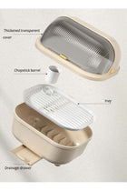 Dish Drying Rack and Drain Board with Lid Cover, Nursing Bottle Holder, Kitchen Plate Cup Dish Drying Rack Tray Cutlery Dish Drainer