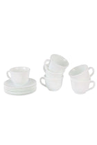 12 Piece Opalware Cup and Saucer Set- DC3401