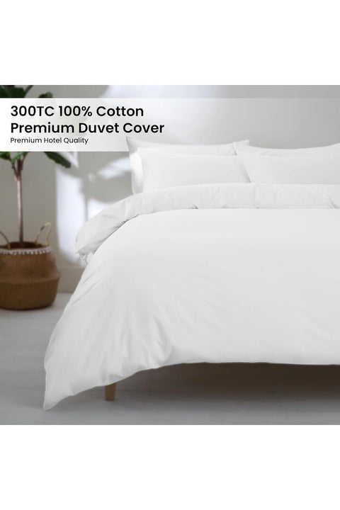Sleep Well 300TC 100% Cotton White Duvet Cover 200x220+25cm